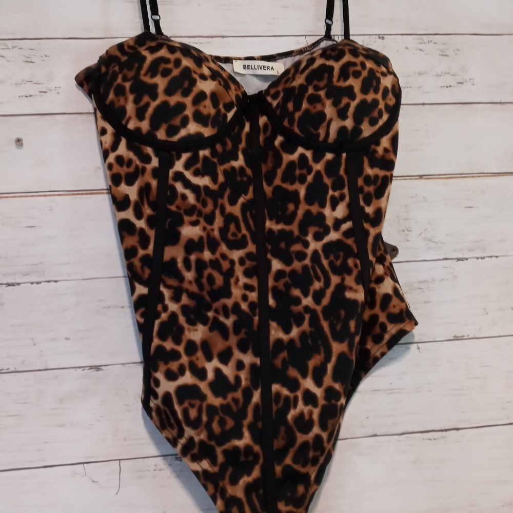 Leopard print body suit